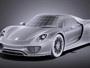 Porsche 918 Spyder 2017 vray 3D Model