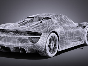 Porsche 918 Spyder 2017 vray Model 3D