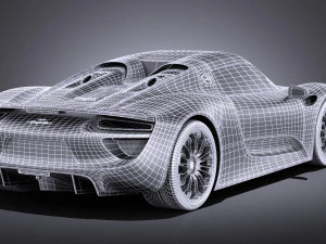 Porsche 918 Spyder 2017 vray 3D Model