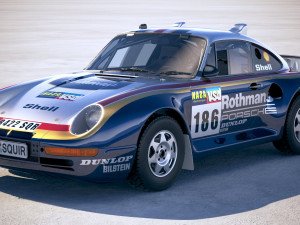 Porsche 958 Rothmans Rally 1985 3D Model