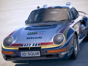Porsche 958 Rothmans Rally 1985 3D Model