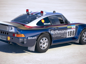 Porsche 958 Rothmans Rally 1985 3D Model