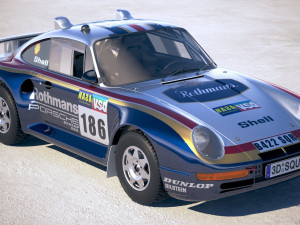 Porsche 958 Rothmans Rally 1985 3D Model