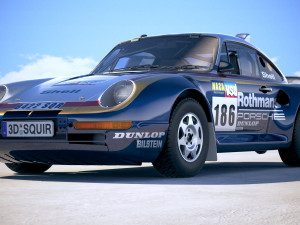 Porsche 958 Rothmans Rally 1985 3D Model