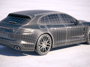 Porsche Panamera GTS Sport Turismo 2019 3D Модель