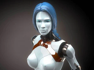 Robotic Woman Cyborg Realistic 3D Model