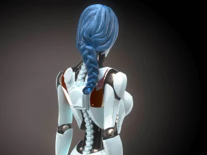 Robotic Woman Cyborg Realistic 3D Model
