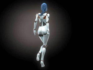 Robotic Woman Cyborg Realistic 3D Model