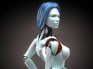 Robotic Woman Cyborg Realistic 3D Model