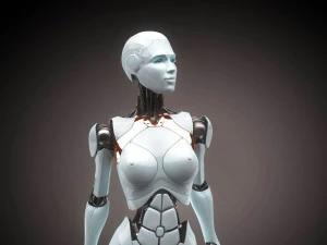 Robotic Woman Cyborg Realistic 3D Model
