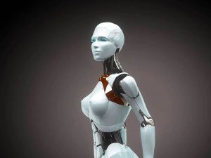 Robotic Woman Cyborg Realistic 3D Model