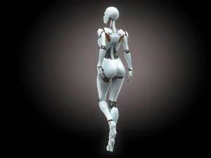 Robotic Woman Cyborg Realistic 3D Model