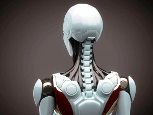 Robotic Woman Cyborg Realistic 3D Model