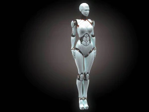 Robotic Woman Cyborg Realistic 3D Model