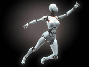 Robotic Woman Cyborg Realistic 3D Model