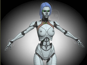 Robotic Woman Cyborg Realistic 3D 模型
