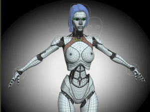Robotic Woman Cyborg Realistic 3D Model