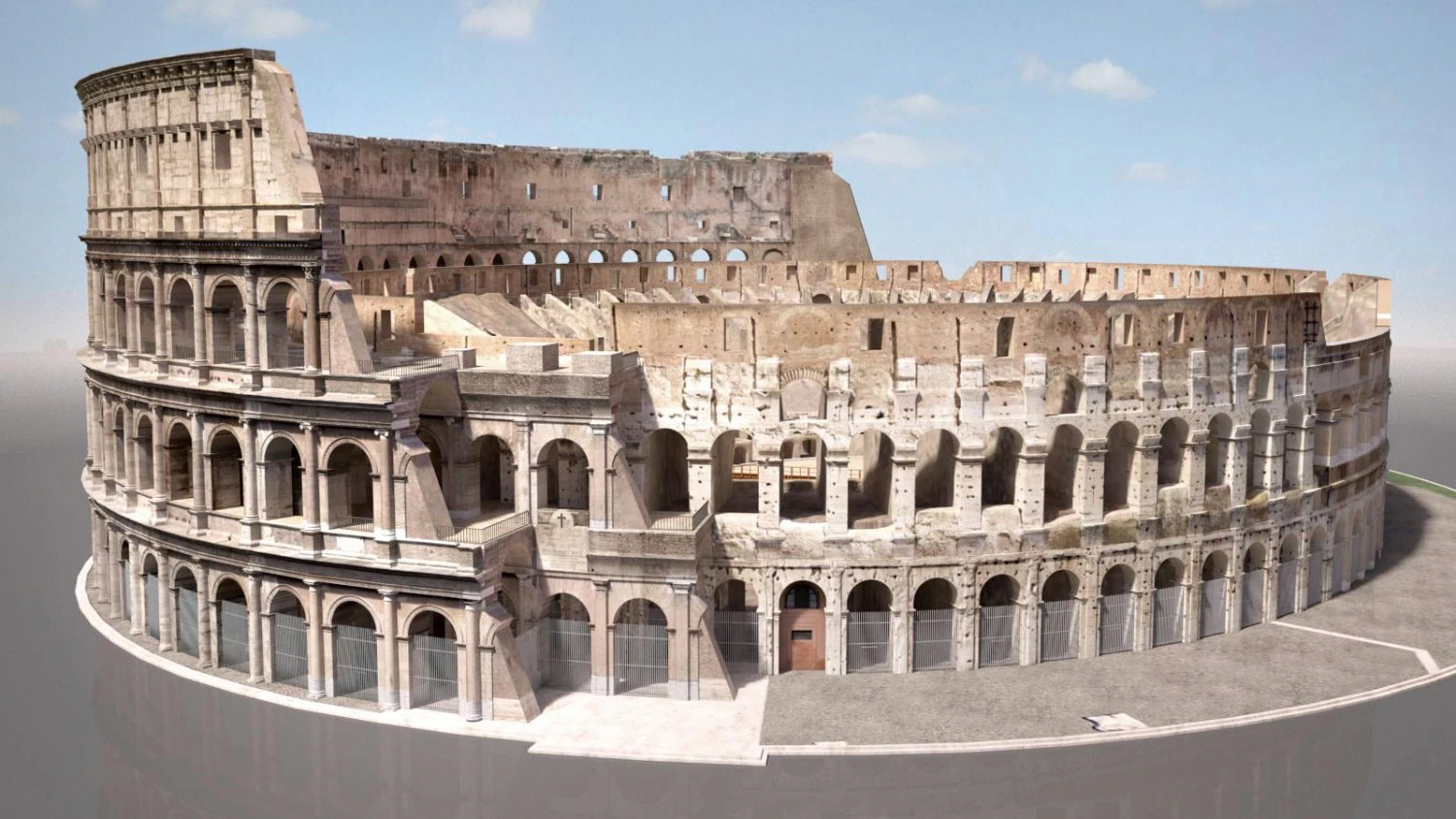 Roman Colosseum Ruins High Detail 3D Model .c4d .max .obj .3ds .fbx .stl .blend