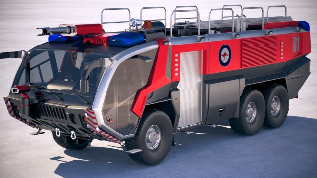 Rosenbauer Panther Firetruck 6x6 3D Model .c4d .max .obj .3ds .fbx .stl .blend 