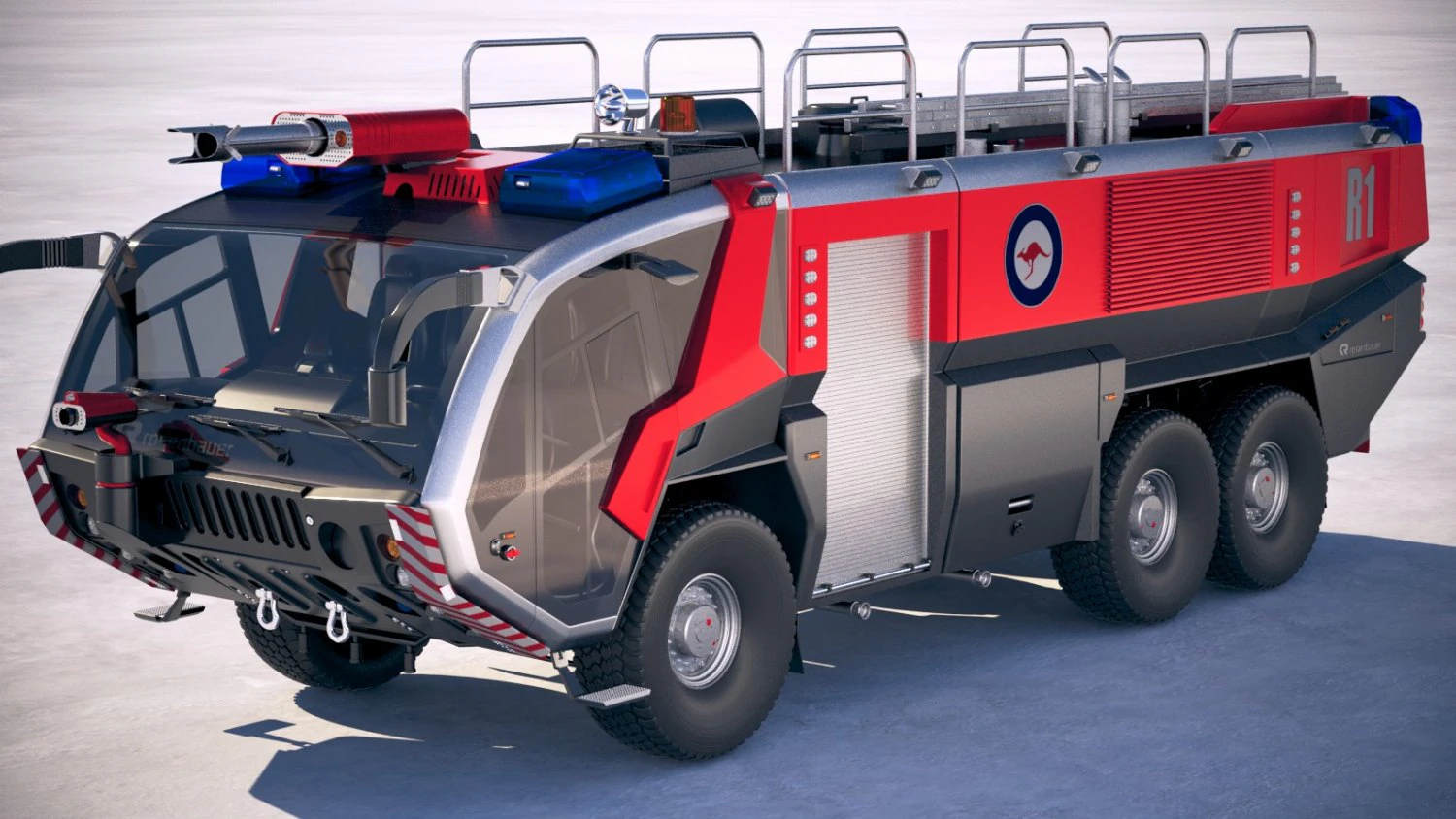 Rosenbauer Panther Firetruck 6x6 3D Model .c4d .max .obj .3ds .fbx .stl .blend