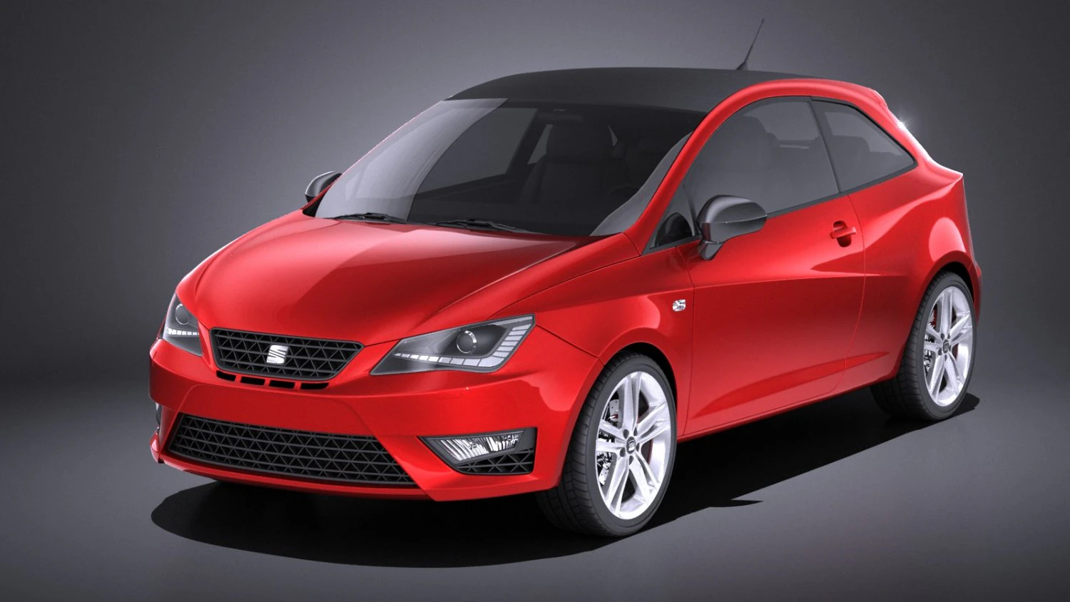 Seat Ibiza Cupra 3-door 2016 vray 3D Model .c4d .max .obj .3ds .fbx .stl .blend 