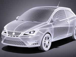 Seat Ibiza Cupra 3-door 2016 vray Model 3D