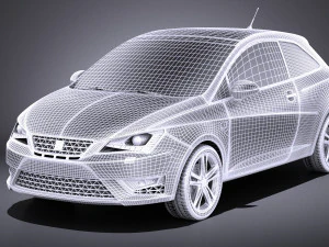 Seat Ibiza Cupra 3-door 2016 vray 3D Model