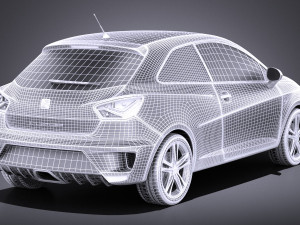 Seat Ibiza Cupra 3-door 2016 vray Model 3D