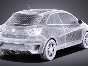 Seat Ibiza Cupra 3-door 2016 vray 3D Model