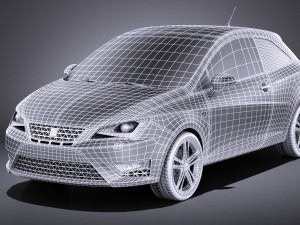 Seat Ibiza Cupra 3-door 2016 vray Model 3D