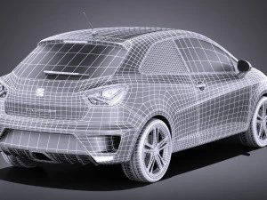 Seat Ibiza Cupra 3-door 2016 vray 3D Model