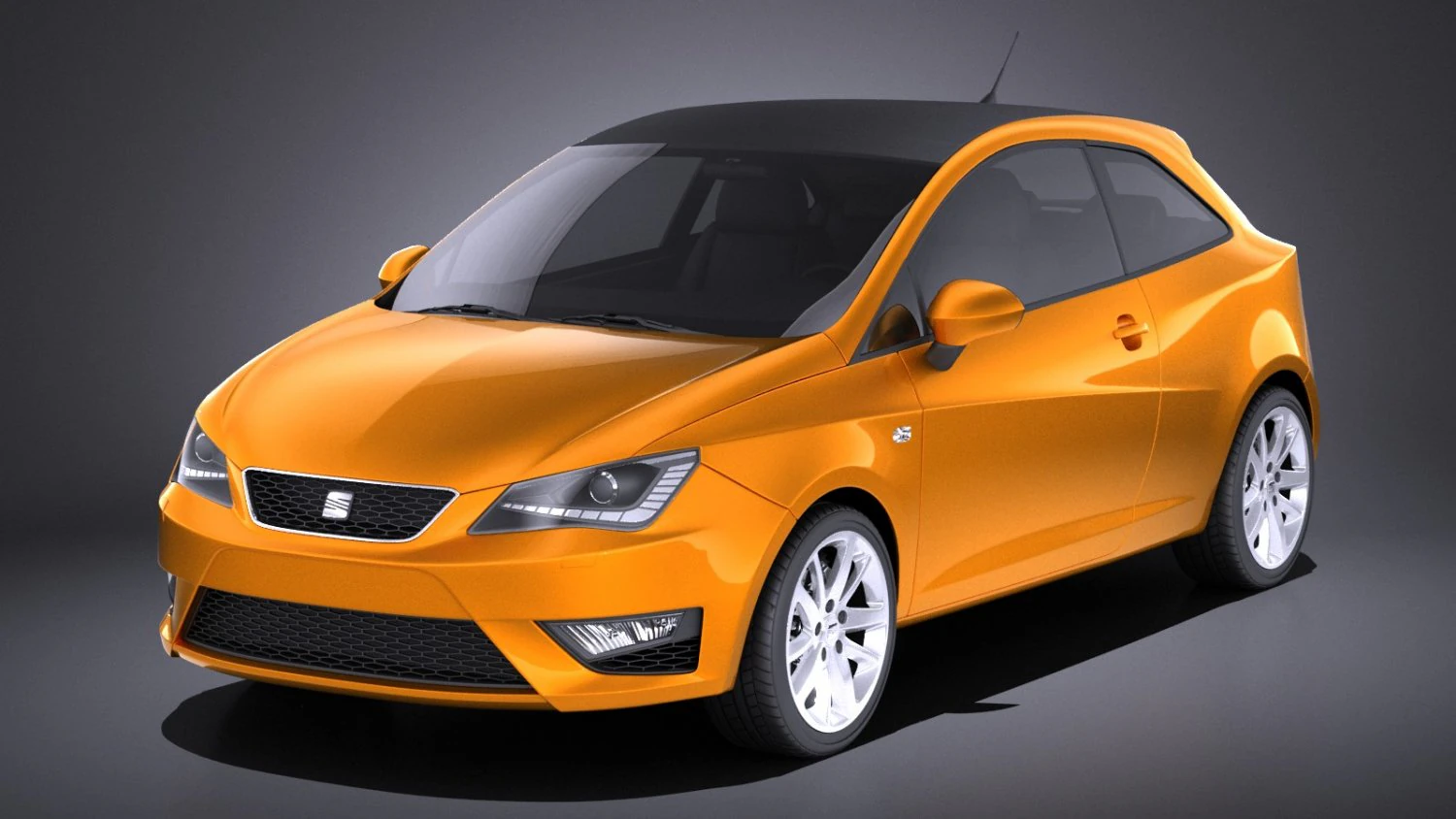 Seat Ibiza 3-door 2016 vray 3D Model .c4d .max .obj .3ds .fbx .stl .blend 