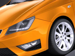 Seat Ibiza 3-door 2016 vray 3D Model