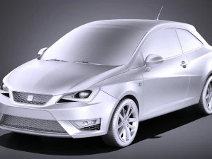 Seat Ibiza 3-door 2016 vray 3D Model