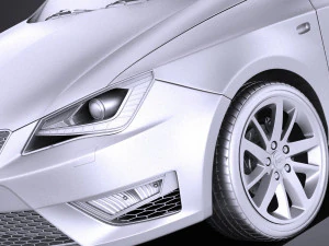 Seat Ibiza 3-door 2016 vray 3D Model