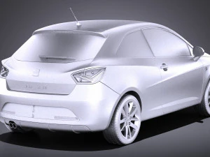 Seat Ibiza 3-door 2016 vray 3D Model