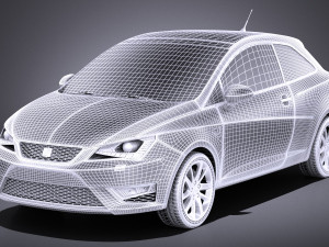 Seat Ibiza 3-door 2016 vray Modello 3D