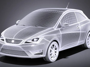 Seat Ibiza 3-door 2016 vray 3D Model