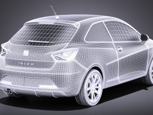 Seat Ibiza 3-door 2016 vray Modello 3D