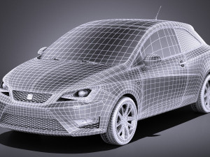 Seat Ibiza 3-door 2016 vray Modello 3D