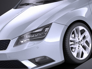 Seat Leon 2016 vray Modelo 3D
