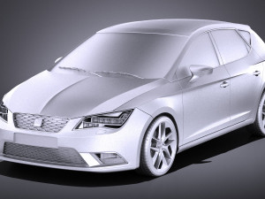 Seat Leon 2016 vray Modelo 3D