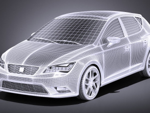 Seat Leon 2016 vray Modelo 3D