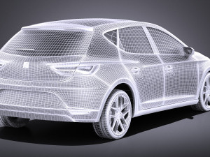 Seat Leon 2016 vray Modelo 3D