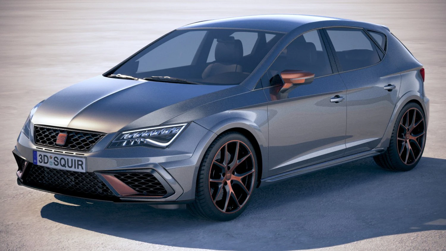 Seat Leon Cupra R 2018 3D Model .c4d .max .obj .3ds .fbx .stl .blend 