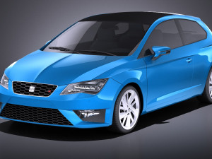 Seat Leon SC 2016 3-door vray 3Dモデル