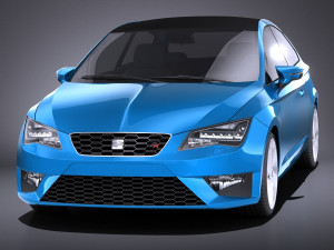 Seat Leon SC 2016 3-door vray 3Dモデル