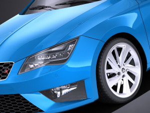 Seat Leon SC 2016 3-door vray 3Dモデル
