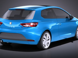 Seat Leon SC 2016 3-door vray 3Dモデル
