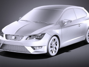 Seat Leon SC 2016 3-door vray 3Dモデル